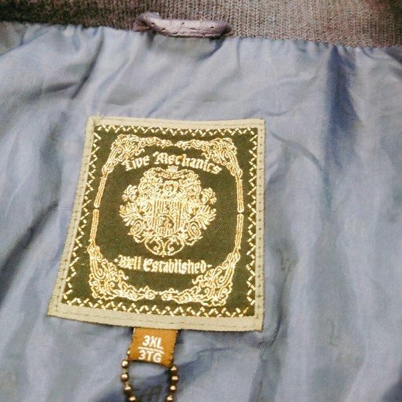 Live Mechanics Leather Bomber Jacket 3X Purple New With Tags!!!! - Picture 2 of 8